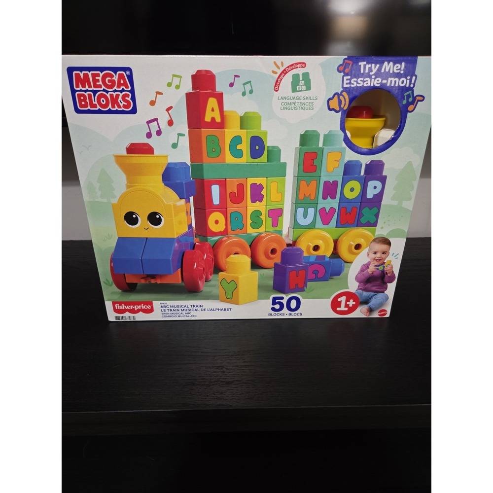 Mega Bloks ABC Musical Train Building Set, 50 pieces - First Builders NEW & SEAL